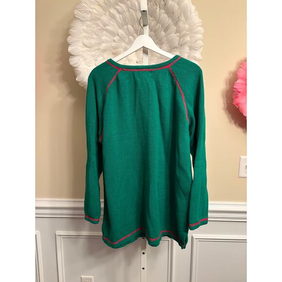 THE QUACKER FACTORY GREEN SNOWMAN HOLIDAY SWEATER SIZE 1X - Picture 3 of 4